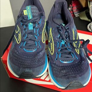 Brooks Navy and Neon Running Shoes